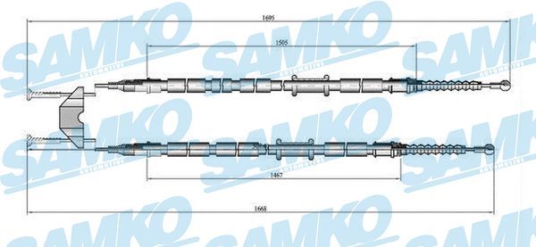 Тросовий привод, стоянкове гальмо, Samko C0538B