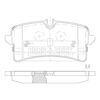 Комплект гальмівних накладок, дискове гальмо, Borg & Beck BBP2868