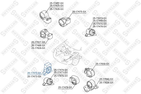 STELLOX 25-17472-SX Mounting, engine