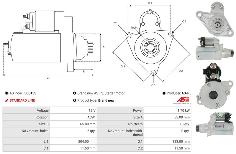 AS-PL S6545S Starteris