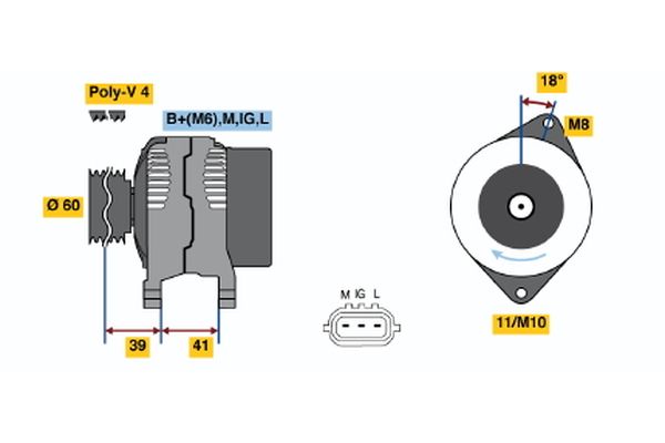 Bosch Alternator 0 986 045 831