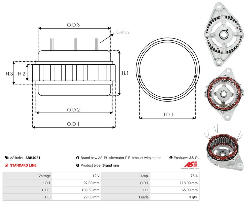 AS-PL ABR4021 Stator, alternator