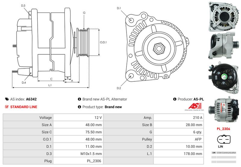 AS-PL A6342 Alternator