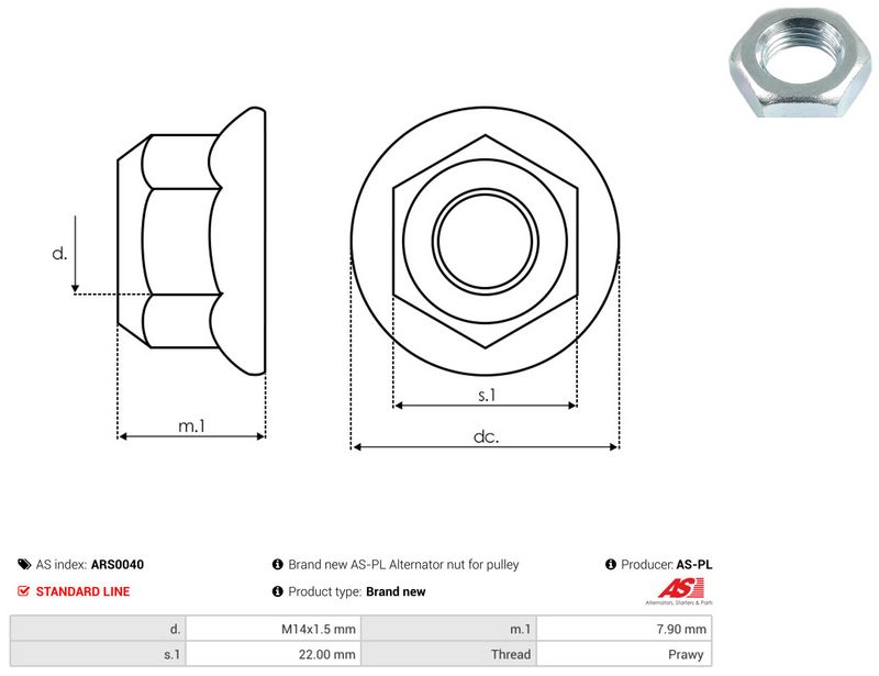 AS-PL ARS0040 Repair Set, alternator