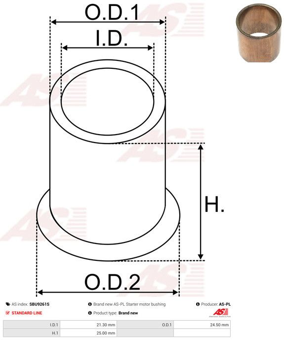 Puks, starterivõll, AS-PL SBU9261S