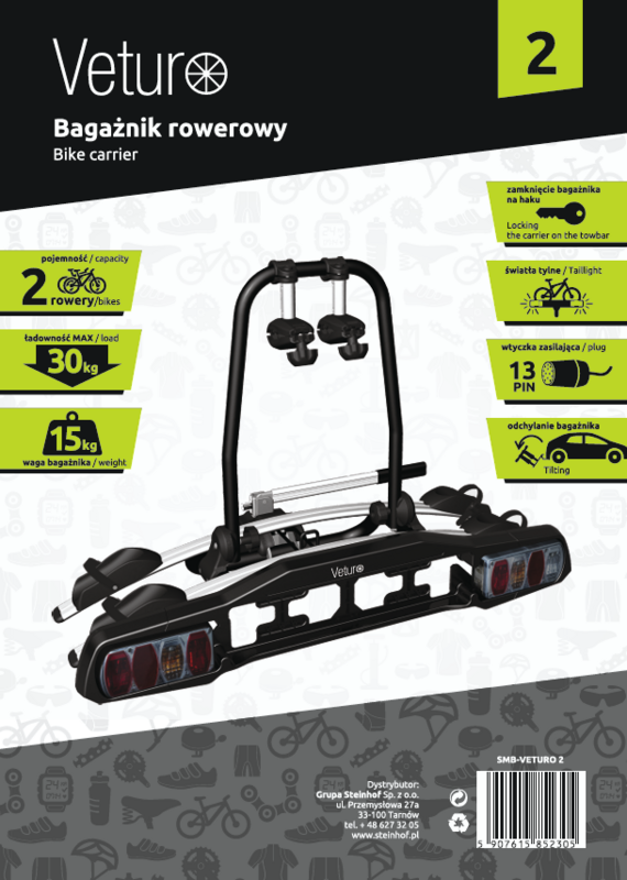STEINHOF SMB-VETURO2 Bike Rack, trailer hitch carrier