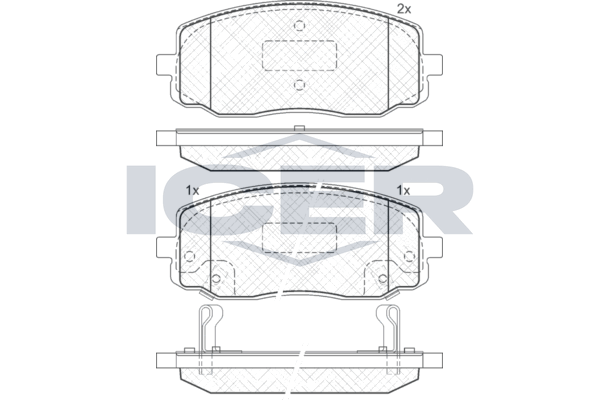 Комплект гальмівних накладок, дискове гальмо, Icer 181709