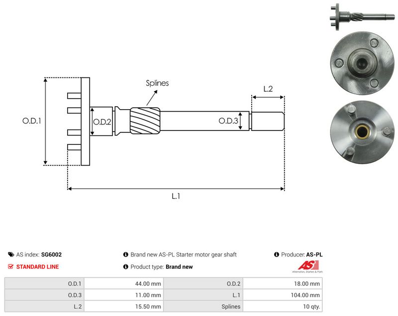 AS-PL SG6002 Repair Kit, starter