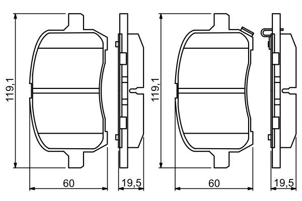 Комплект гальмівних накладок, дискове гальмо, Bosch 0986494306