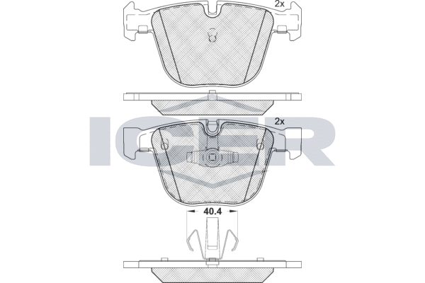 Комплект гальмівних накладок, дискове гальмо, Icer 181896