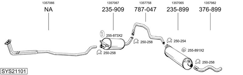 ABGASANLAGE BOSAL SYS21101