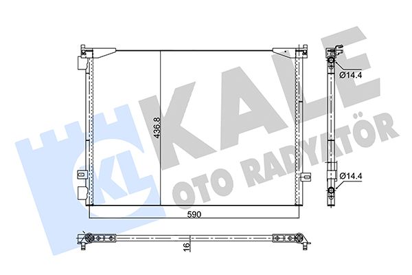 KALE RENAULT Радиатор кондиционера конденсатор Trafic II 01-, Opel Vivaro, Nissan Primastar