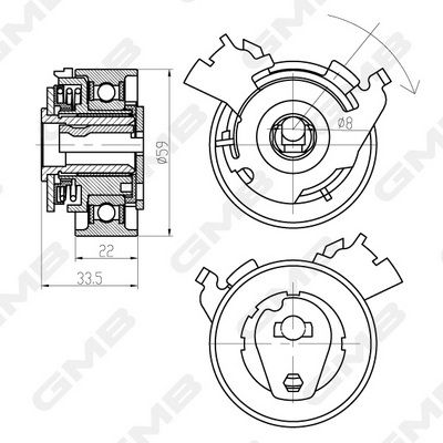 Натяжний ролик, зубчастий ремінь, OPEL Astra F/G/H, CH Lacetti 05-VKM15216, Gmb GTB0030