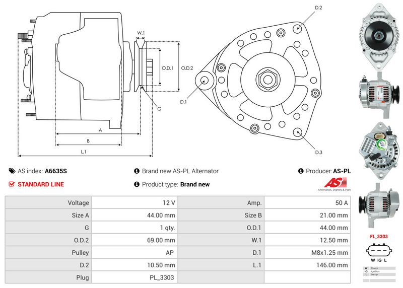 AS-PL A6635S Alternator