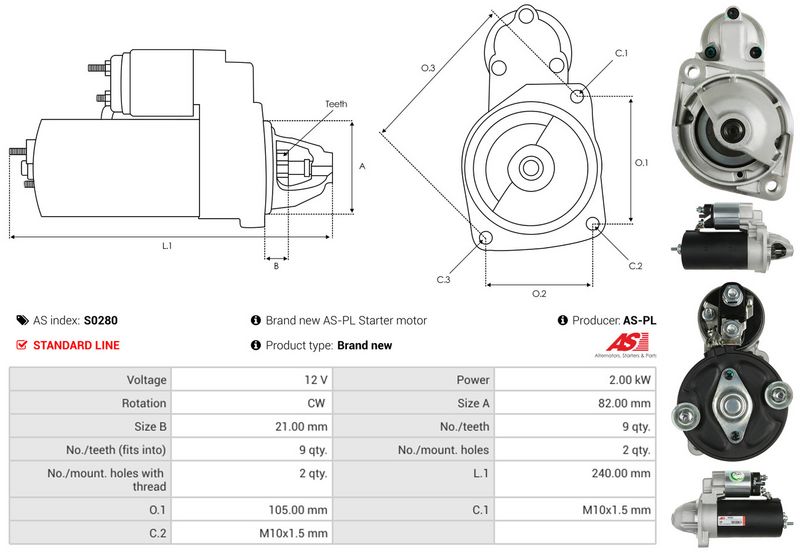 AS-PL S0280 Starteris