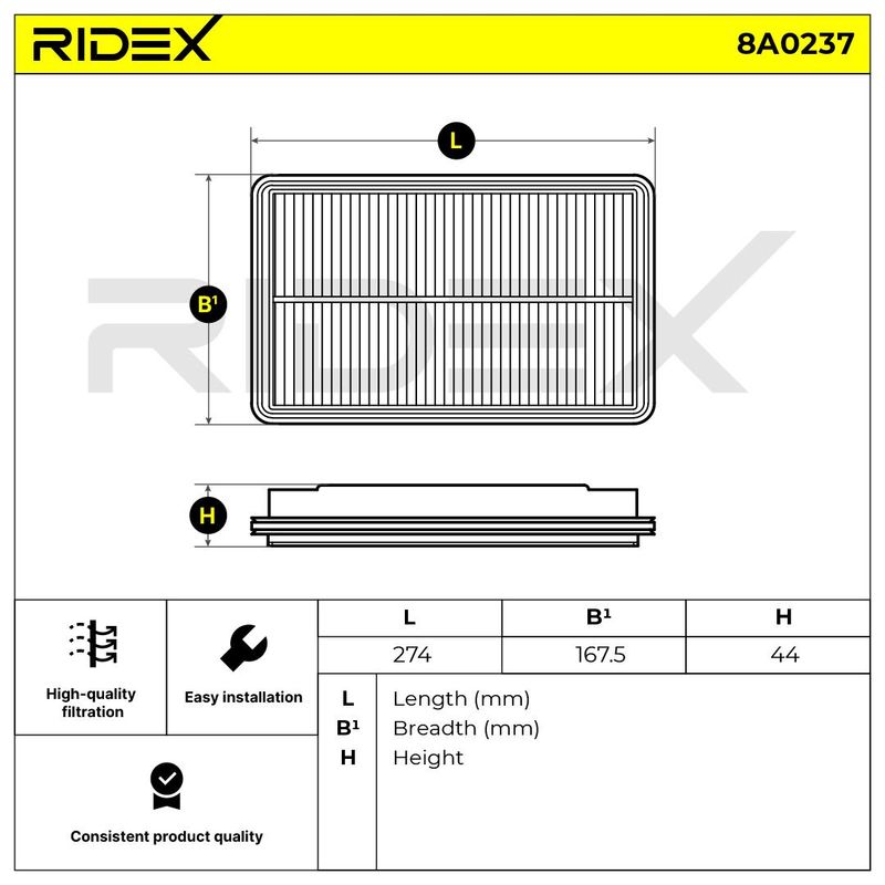въздушен филтър RIDEX