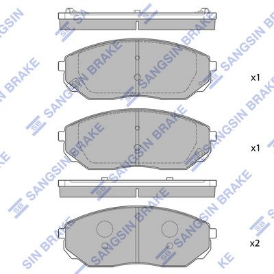 Комплект гальмівних накладок, дискове гальмо, Hi-Q SP1153