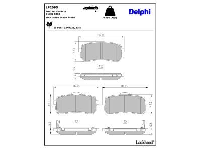 set placute frana,frana disc LP2095 DELPHI