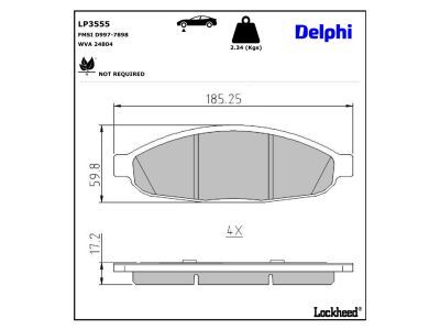 DELPHI LP3555 - Brake Pad Set, disc brake