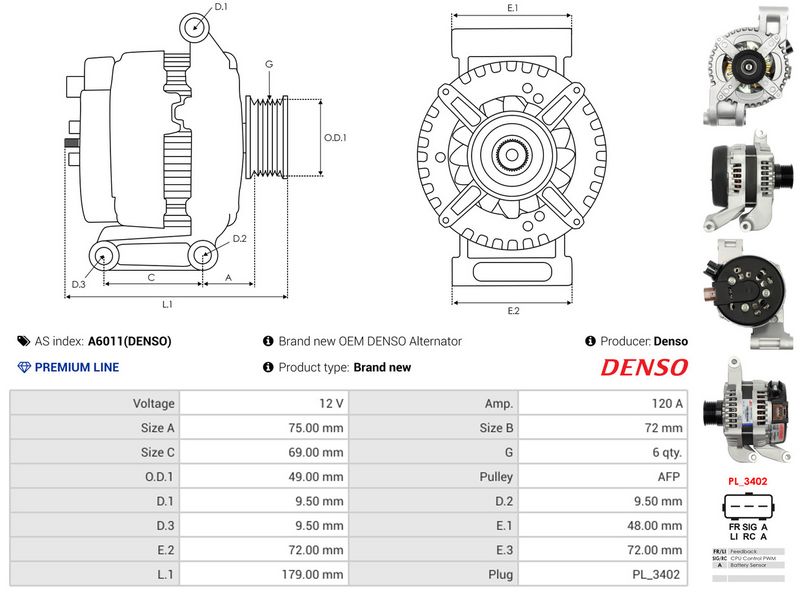 AS-PL A6011(DENSO) Alternator