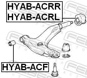 Опора, важіль підвіски, Febest HYAB-ACRL