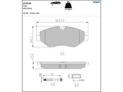DELPHI LP2039 Brake Pad Set, disc brake