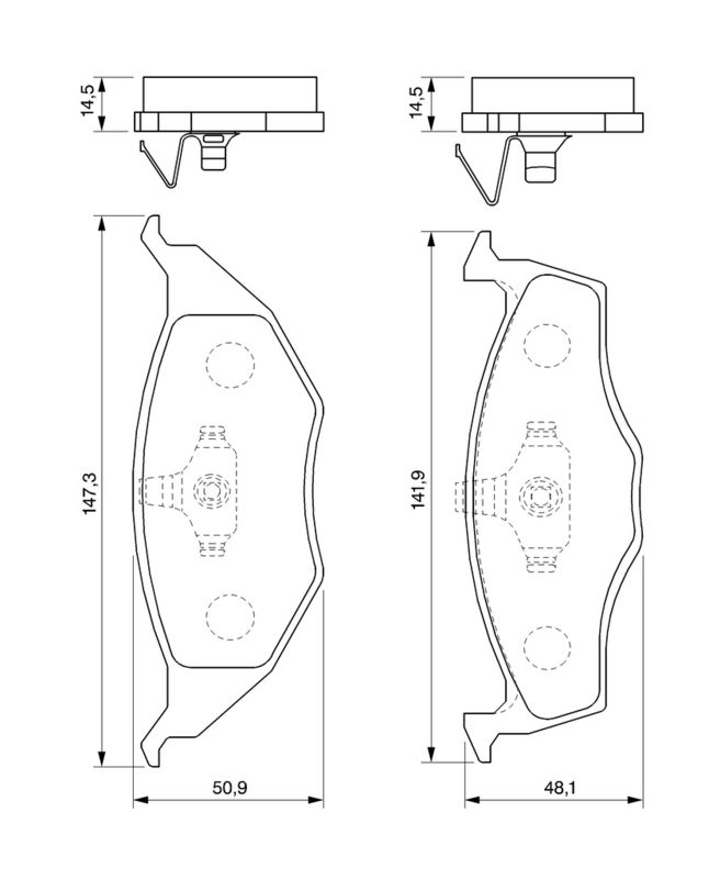 Piduriklotsi komplekt, ketaspidur, BOSCH 0 986 424 502