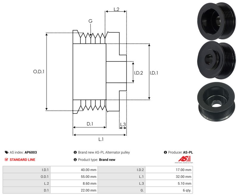 Rihmaratas, generaator, AS-PL AP6003