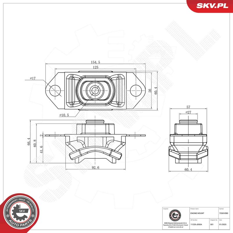 ESEN SKV 75SKV080 Mounting, engine