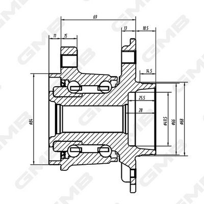 Подшипник ступицы GMB GH34930