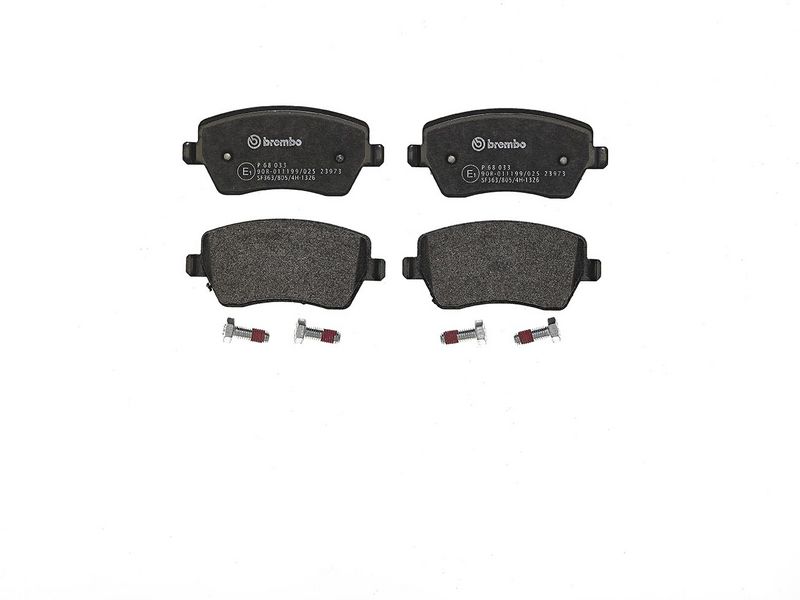 комплект спирачно феродо, дискови спирачки BREMBO