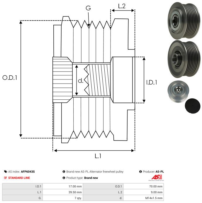 AS-PL AFP6043S Alternator Freewheel Clutch