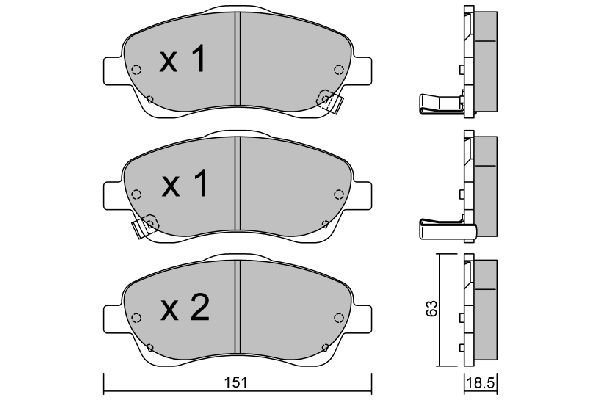 AISIN fékbetétkészlet, tárcsafék BPTO-1001