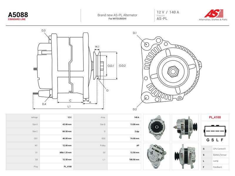 Generaator, AS-PL A5088