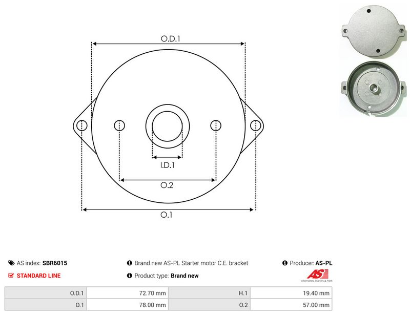 AS-PL SBR6015 Starter Lid, carburettor