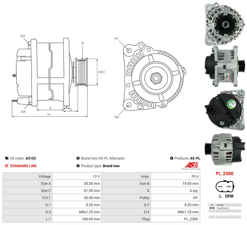 Generaator, AS-PL A3102