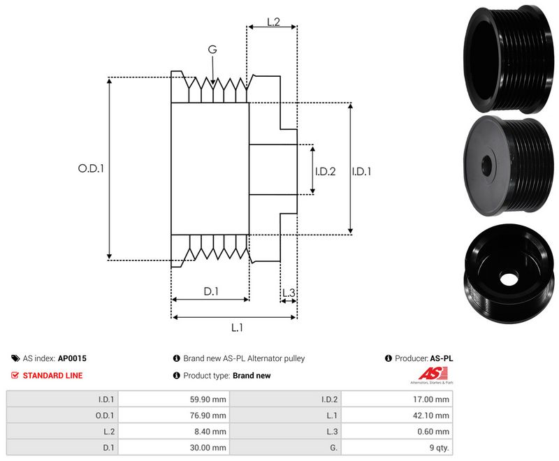 Rihmaratas, generaator, AS-PL AP0015