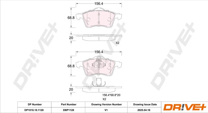 Set placute frana,frana disc DP1010.10.1128 Dr!ve+