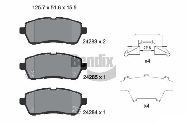 BENDIX Braking fékbetétkészlet, tárcsafék BPD1144