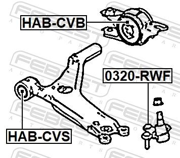 FEBEST HAB-CVS Mounting, control/trailing arm