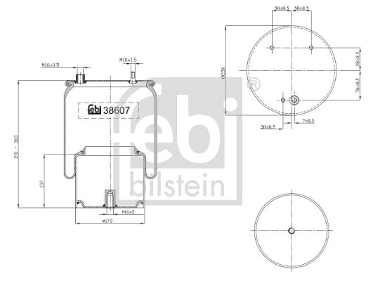 Балон пневматичної ресори, пневматична підвіска, Febi Bilstein 38607