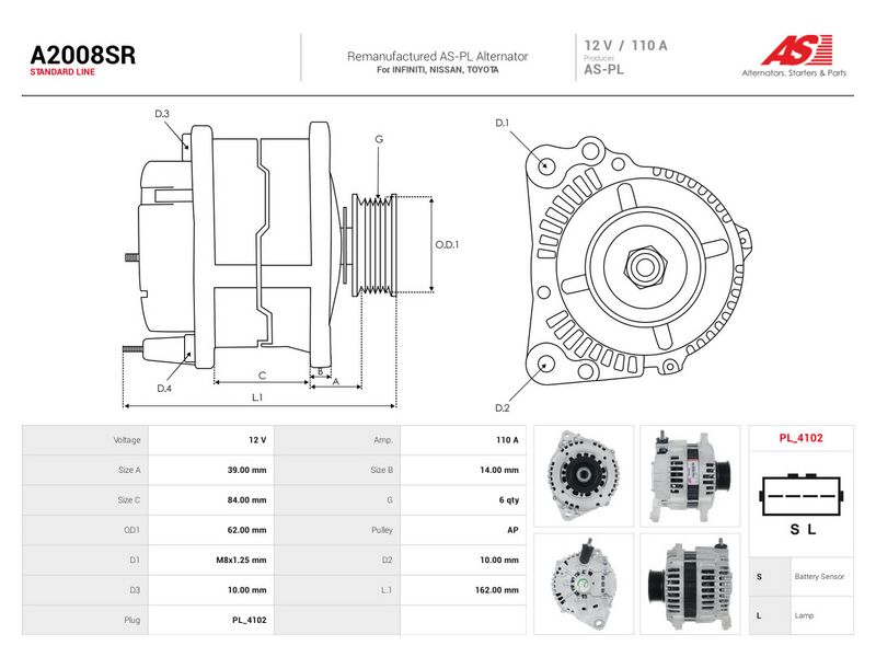 This part match OEM code: LR1110-705E