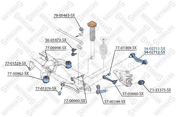 Важіль підвіски, підвіска коліс, Stellox 54-02711-SX