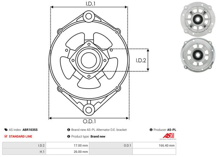 Kaitsekate, generaator, AS-PL ABR1035S