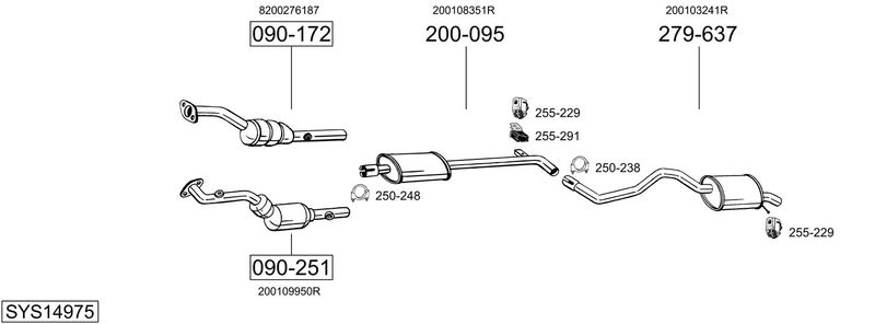 BOSAL kipufogórendszer SYS14975