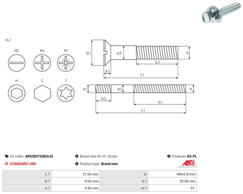 AS-PL ARS3027S(BULK) Repair Set, alternator