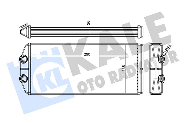 Теплообмінник, система опалення салону, Kale Oto Radyatör 346490