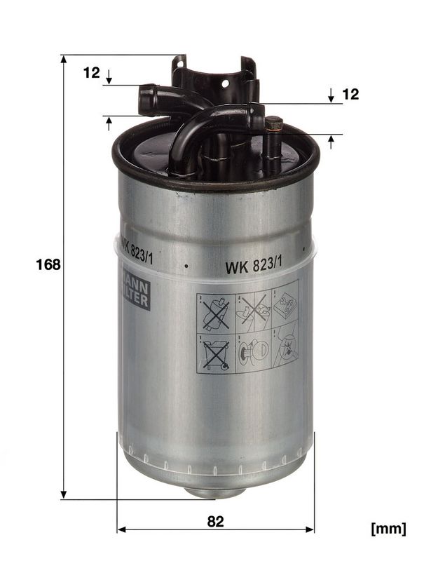 Filtru combustibil WK 823/1 MANN-FILTER
