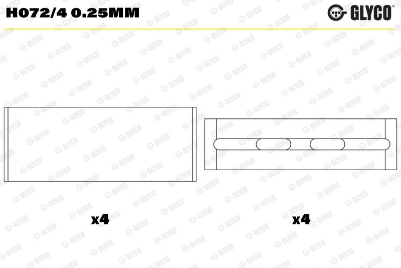 Product Kloķvārpstas gultnis GLYCO H072/4 0.25MM For SMART Image