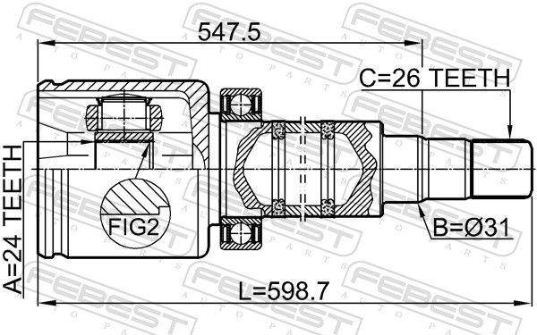 FEBEST 2711-V70RH Joint Kit, drive shaft